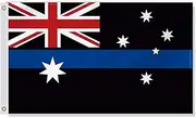 3×5 FT Blue Line Australia Flag,Large Honoring Australians Policeman Police Officer National Decor,Double Side Digital Printed 150D Polyester Banner With Canvas Header Brass Grommet
