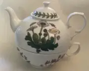 Portmeirion BOTANIC GARDEN TEA-FOR-ONE Set TEAPOT w/ 10 oz CUP SET