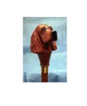 Hand Carved Irish Setter Handle Wooden Walking Cane Walking Stick Handmade Gift