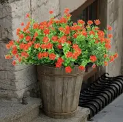 20 pcs Artificial Flowers UV Resistant No Fade Fake For All Occasion (orange)
