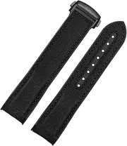 [FULNES] 20mm 22mm Black Blue Orange Fabric Nylon Rubber Watch Band For Omega Seamaster 300 Ocean Watchband Buckle Tools Silicone Strap