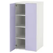 SMÅSTAD / PLATSA wardrobe, white lilac/with 3 shelves, 60x57x123 cm