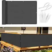 Sunnylaxx Balcony Privacy Screen 80 x 500 cm, Anthracite Balcony Cladding, Balcony Cover, Balcony Canopy Opaque Wind Protection and UV Protection with Cable Ties