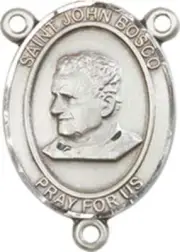 Sterling Silver Saint John Bosco Rosary Centerpiece Medal, 3/4 Inch