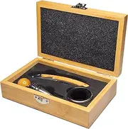 Green Novice ® Bamboo Wine Set - Wine Box Accessories with Bottle Opener, Drip Ring, Bottle Stopper - Elegant Gift Set