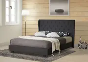 Dudley Queen Fabric Bed Frame in Charcoal