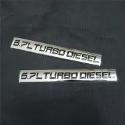 2x Black Chrome 6.7L TURBO DIESEL Metal Badge Decal Emblem Sticker Power Utility (for: Peugeot)