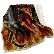 Knights on Fire the Four Horsemen Throw Blanket