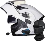 Anti-Fog Visor Bluetooth Flip-Up Helmet Motorcycle Helmet Full Face Helmet Hands Free, Noise Free, Automatic Answering ECE/DOT Certified Helmet C,XL=(61-62CM)