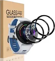 [3 Pack] for Garmin Forerunner 265 Screen Protector, 3D Curved Full Coverage Black Edge Anti-Scratch Anti-Bubble HD Clear Flexible Protective Film for Garmin Forerunner 265 46MM