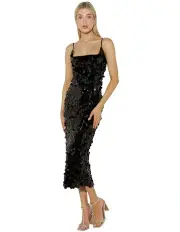 [Montique] Austin Sequin Midi Dress in Black
