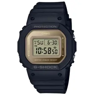 【CASIO 卡西歐】G-SHOCK 纖薄精巧 個性簡約 金屬質感 酷黑金 經典方型 40.5mm(GMD-S5600-1)