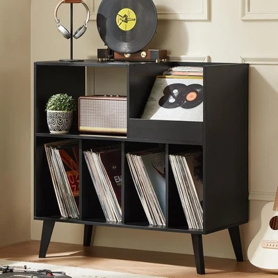 Large Record Player Stand, Turntable Stand with Storage, Vinyl Record Holder wi