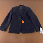 Executive Apparel Women's Size 10 Reg Navy Ultralux Two Button Blazer NWT