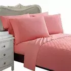 1200 Thread Count 100% Egyptian Cotton Bed Sheet Set 1200 TC FULL Pink Solid