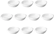 Set of 10, White Round Au Gratin [7.1 x 6.1 x 1.8 inches (18 x 15.5 x 4.5 cm) | Setomonohonpo