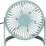 Mini Table Fan, Brushless Motor Copper Core Shaft Tight Appearance USB Desk Fan Silent Pressure Resistance Strong Wind Power for Indoor for Office (Light Blue)