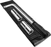 Telescopic Wheel Nut Wrench Set with 17/19 mm & 21/22 mm Socket Spanner Inserts 1/2 Inch - Extra Long Extendable Chrome Vanadium Steel Wheel Wrench - Storage Bag, Suitable for Cars, Trucks