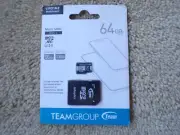 Team Group 64GB SDXC Micro SD Card with Adapter; t24