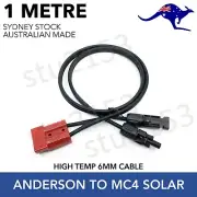 Anderson Red GENUINE to MC4 Solar Connectors Adapter Cable 1 Metre