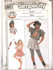 Girls Tops, Cropped Pants & Skirt Simplicity Pattern All Sizes Included 1989