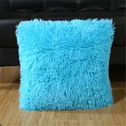 43*43cm Fluffy Decorative Throw Cushion Cover Pillow Cover Pillow Case for Sofa Couch Bed Chair Living Room Bedroom - Blue