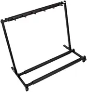 Frediuo Multi Guitar Stand Foldable 5 Holder Portable Multiple Guitars Stand Display Rack for Studio Band Electric Acoustic Guitars
