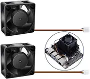 GeeekPi 2-Pack Fan for NVIDIA Jetson Nano, DC 5V 4020 Cooling Fan 40mm×40mm×20mm with Dual Ball Bearing PWM Speed Adjustment Strong Cooling Air Fan with 4PIN Reverse-Proof Connector