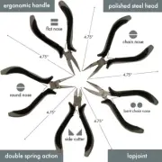 5 Piece Pliers Set, BeadSmith of Side Cutters, Bent, Flat, Chain & Round Nose