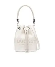 Marc Jacobs Logo Debossed Drawstring Mini Bucket Bag One size White