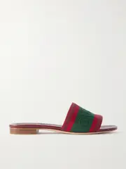 [Gucci] Gucci - Jane Webbing Slides - Red - IT39 IT 39 Red