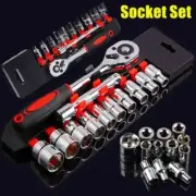 Upgraded 1/4" Ratchet Socket Wrench Set with Extension Rod, Multi-Function Repai