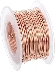 uxcell 66 Feet 99.9% Solid Bare Copper Wire, 17 Gauge Pure Copper Wire 1.1mm Soft Beading Wire Metal Plant Stem Ties for Jewelry Craft (20m)