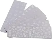 Ipetboom Nail Art Printing Decals Plates 6pcs Christmas Nail Art Templates for Manicure