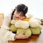 Bright Colors Flower Pillow Short Plush Cushion Colorful Shape Throw for Sofa