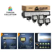 20Inch 126W Spot Flood Combo Led Light Bar 4PCS 4Inch 18W Spot LED Pods Fog L...