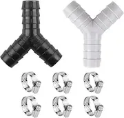 2 Way Splitter Hose Y Connector, Washing Machine Waste Pipe Extension Drain Hose Connector Accessories for Dishwasher, Hose Fittings tap Connectors for Kitchen Sink(Black and Gray)