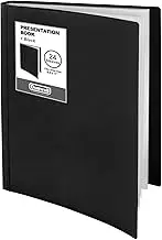 Dunwell Binder with Plastic Sleeves 24-Pocket (Black), Presentation Book, 8.5 x 11 Portfolio Folder with Clear Sheet Protectors, Displays 48 Pages of Documents, Certificates, Keepsakes