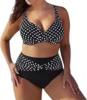 Sexy Two Piece Dots Women Bikini Set Plus Size Swimsuit Swimsuit Beachsuit Push-up Bikini Large Size Swimsuit Swimsuit
