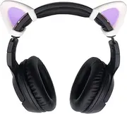 sciuU Decorative Cute Pink Cat Ears for Headphones, Decoration compatible with Headset HypreX Cloud/II/Flight, Lovely Kitty Adjustable Attachment Straps for Vedio Live Gaming Headsets