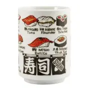 Ale-net Tea Cup Sushi Tea Cup Φ7.2 x H10.2cm 270cc Sushi Topping Porcelain Mino