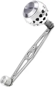 Baitcasting Power Handle Aluminum Alloy er Arm for Bait Caster Round Fishing Reel Handle Knob Replacement Parts 8 * 5mm Holes Silver