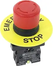 KLVN Red Mushroom Cap 1NO 1NC DPST AC 660V10A Emergency Stop Industrial Push Button Switch (Color : Type D 1 NC)