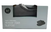 Wayland Square Memory Foam Moccasin Hardsole Gray Unisex Slipper Size S (6-7)
