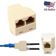 RJ45 Ethernet LAN Network Y Splitter 2 Way Adapter 3 Ports Coupler Connector NEW