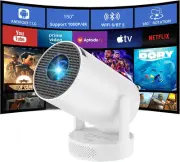 Portable Smart Mini Projector with Wifi 6 and Bluetooth 5.0, 4K Support, Auto Ke