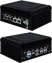 SJRC Micro Firewall Applicance Dual 10Gbe Mini PC 12th Gen Quad Core N100, 2X i226V 2.5GbE LAN, 2xSFP+ 10Gbps, Support OPNsense, TF, 2xHD, Type-C, DDR5 32G RAM M.2 NVMe 2TG SSD