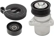Engine Serpentine Belt Drive Kit with Tensioner and Idler Pulley Compatible For Focus 2007-2011 Compatible For Transit Connect DOHC L4 2.0L 2010-2013-