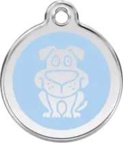 Red Dingo Enamel Dog Tag - Light Blue - Lifetime Guarantee - Cat, Dog, Pet ID Ta