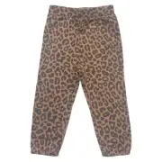 Grayson Mini Girls Leopard Print Sweatpants Brown, Size 2T